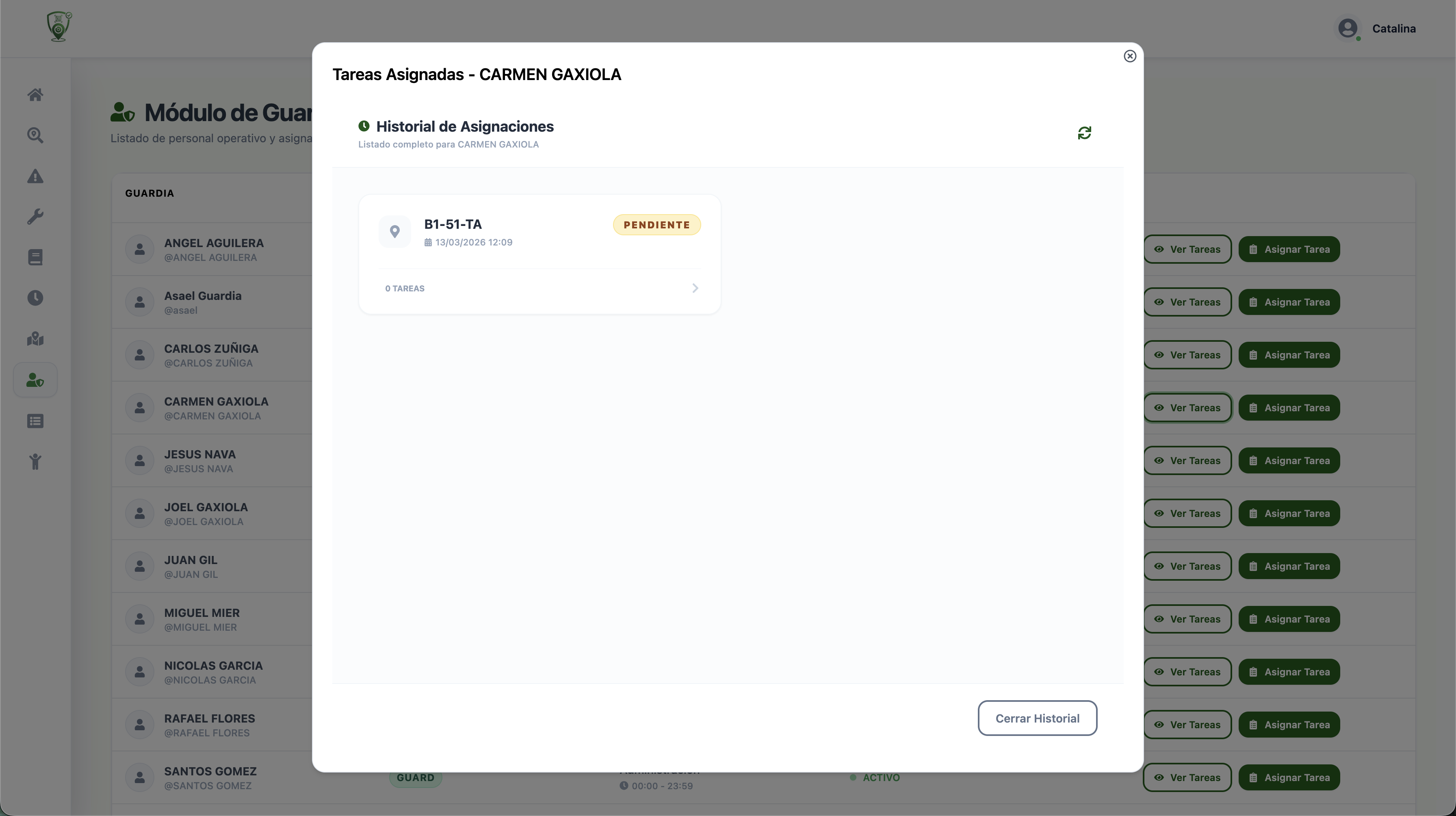 Tareas Asignadas