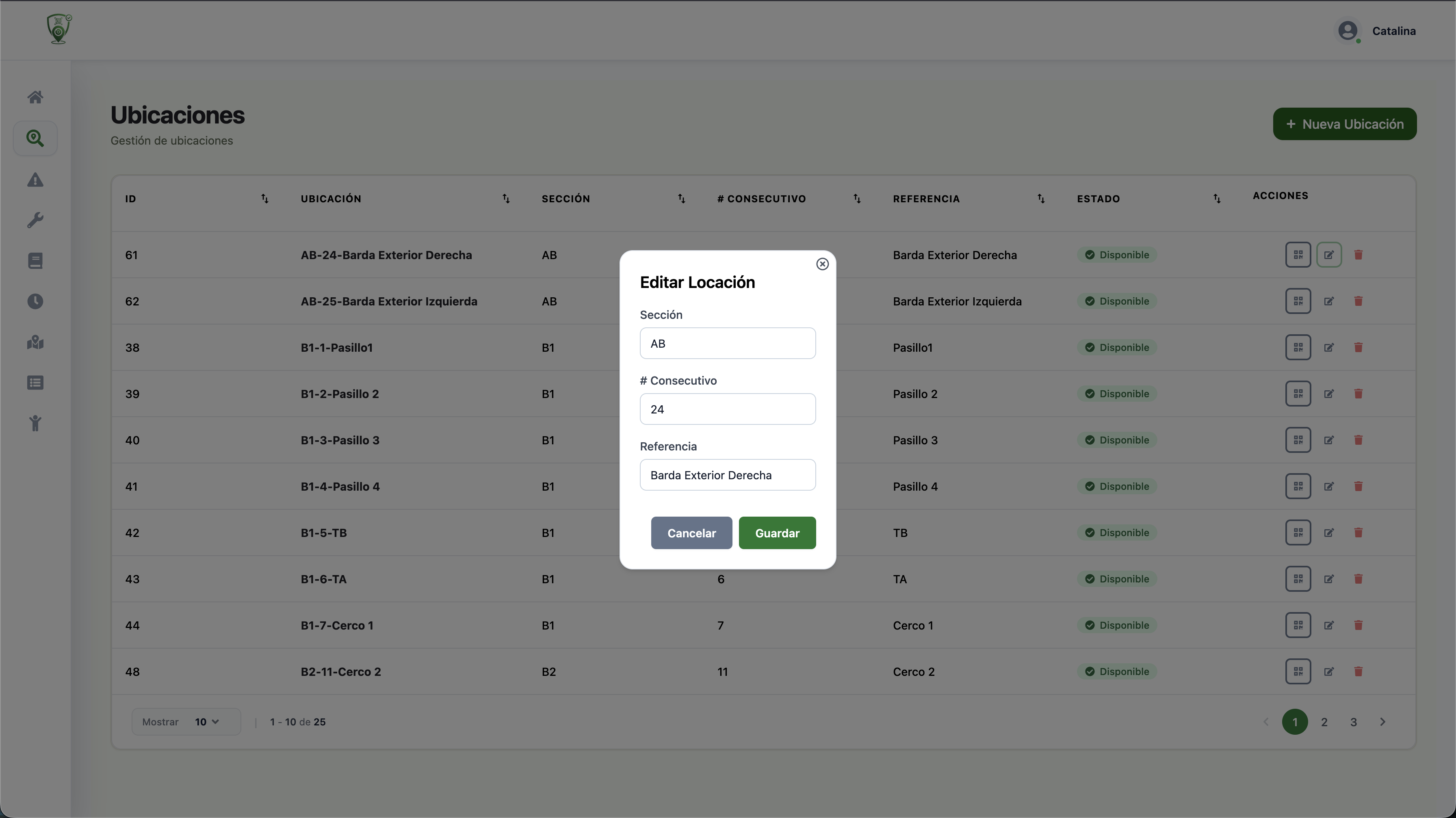 Edición de Ubicación